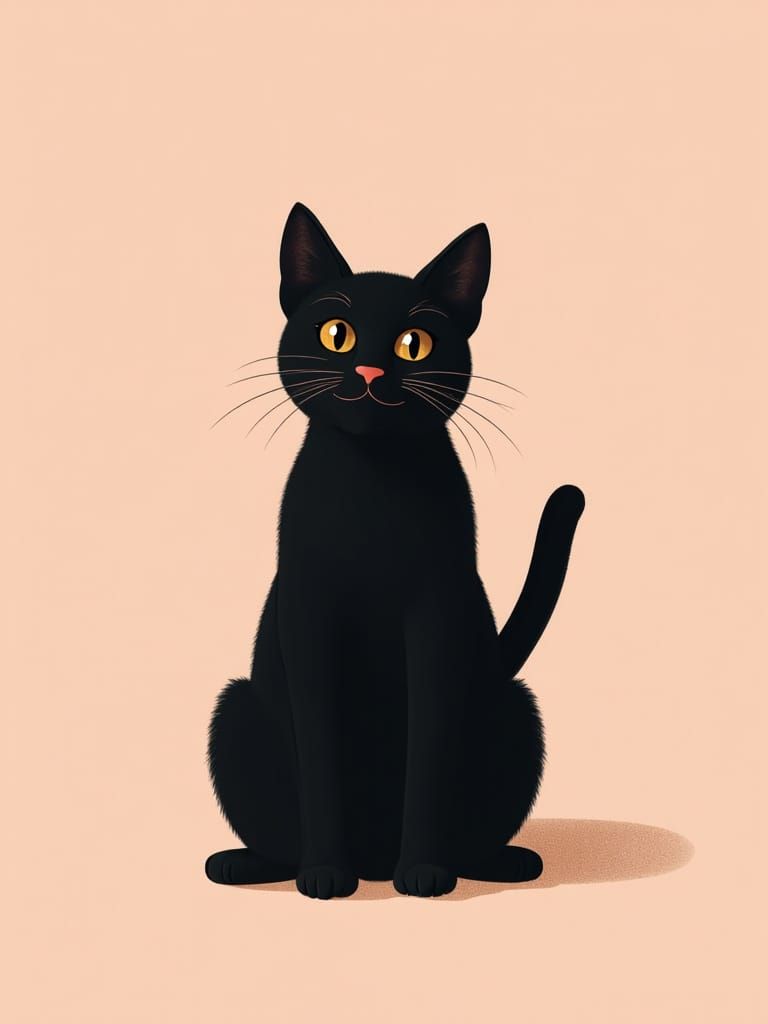 <lora:Somniorum:0.5>high resolution minimalistic shot of a cute ebony cat