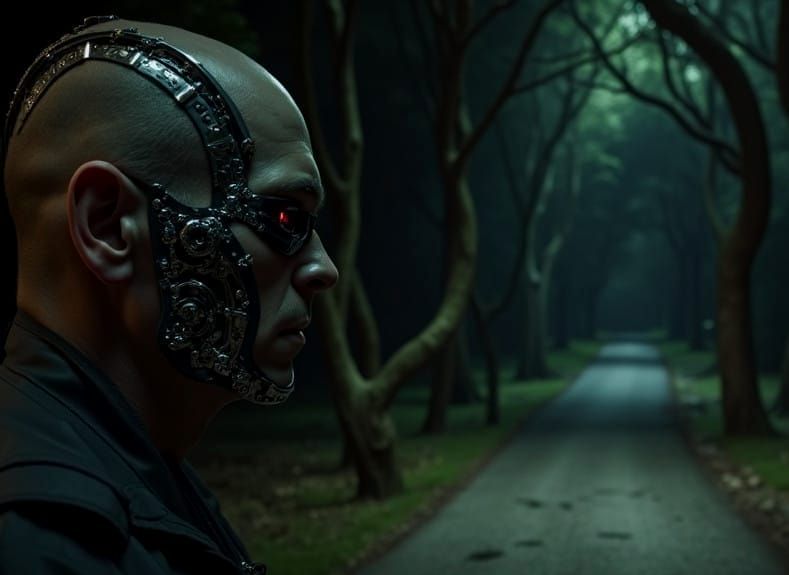 Cybernetic Anti Hero in Dark, Twisted Reality