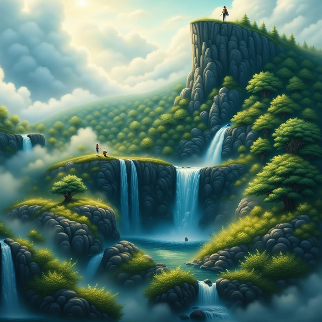 Mystical Woman at Caldeira do Corvo Illustration