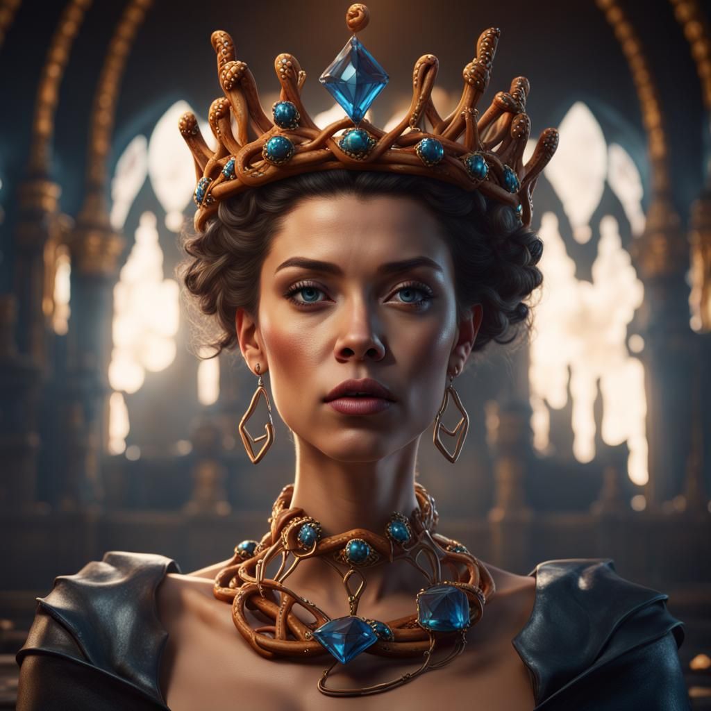 Pretzel Queen Fantasy Concept Art in 8k