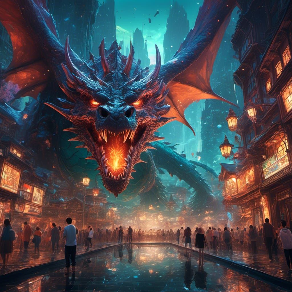 Mystical City in Dragon Skull: Hyperrealistic Concept Art