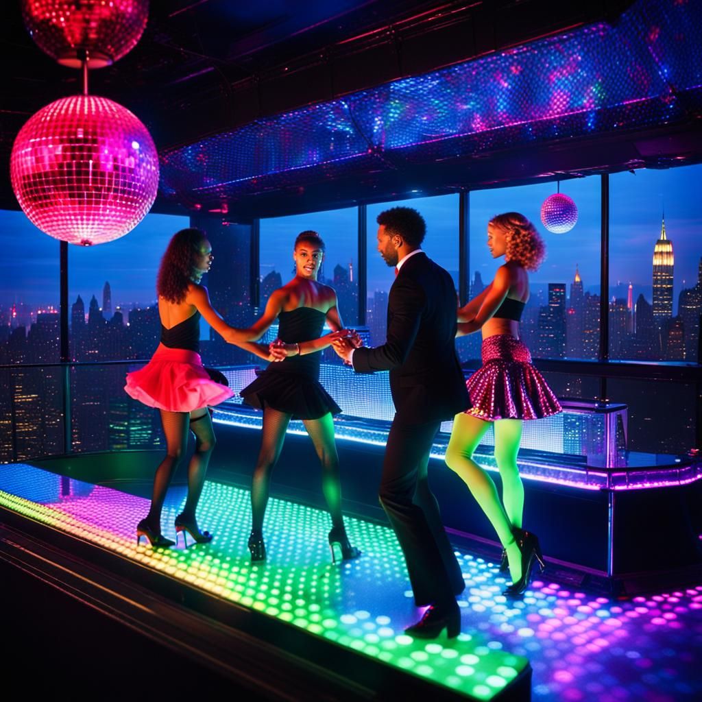 Vibrant Nightclub Scene Overlooking Central Park