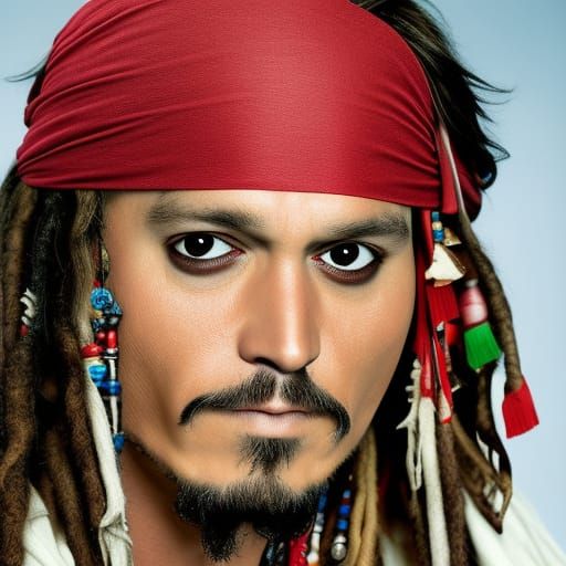 Jack Sparrow Close-Up Portrait in Professional Photography S...