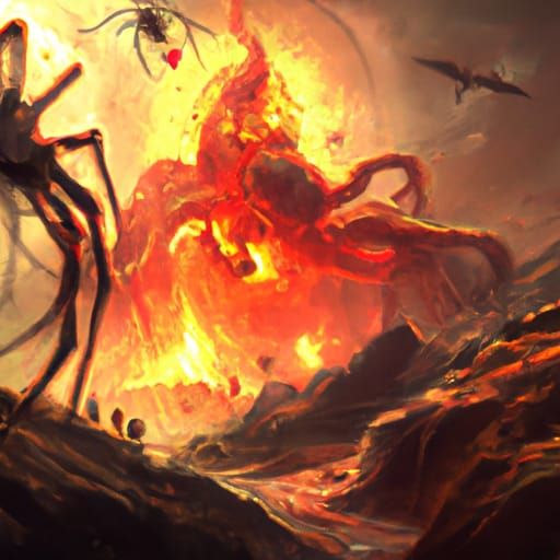 Apocalyptic Hellfire: A Fantastical Matte Painting