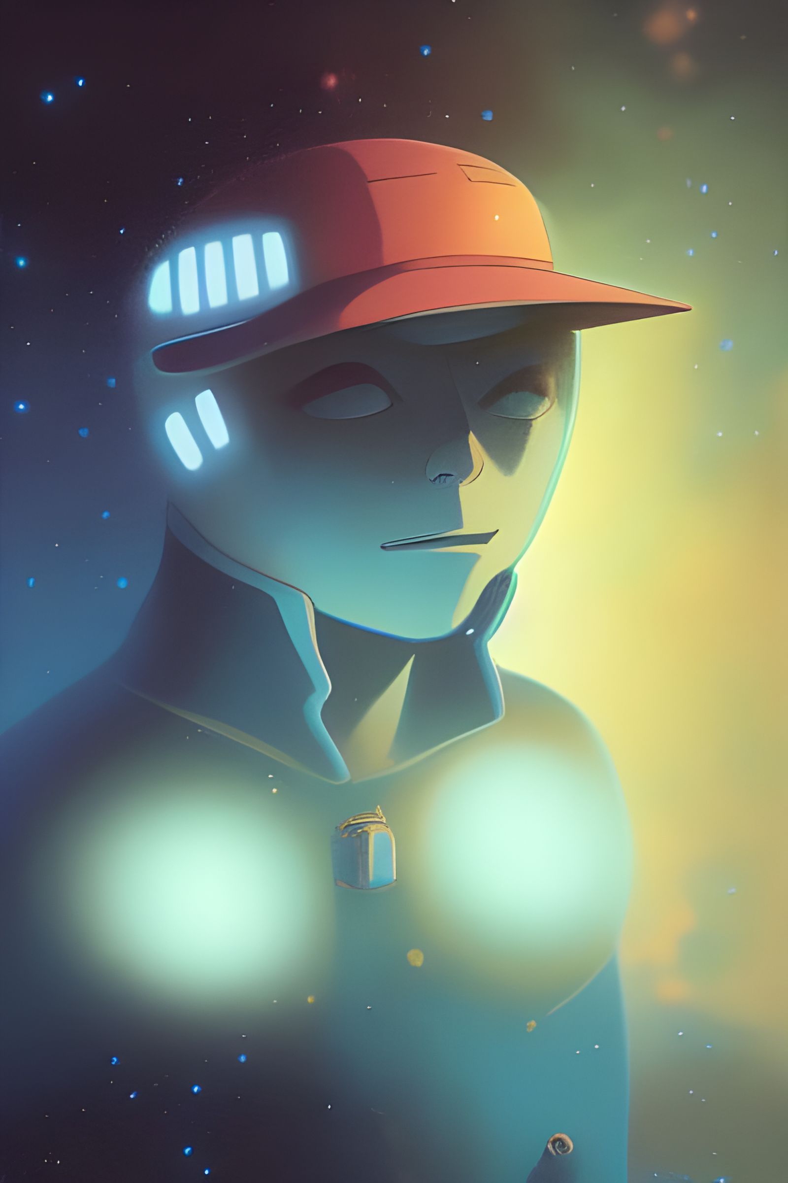 Dimensional Explorer Portrait in Retrofuturistic Style