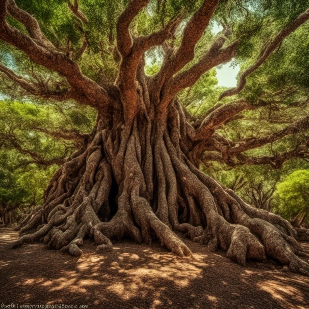 <lora:TRee LoVers:1.0> an elephant tree from the island of socotra