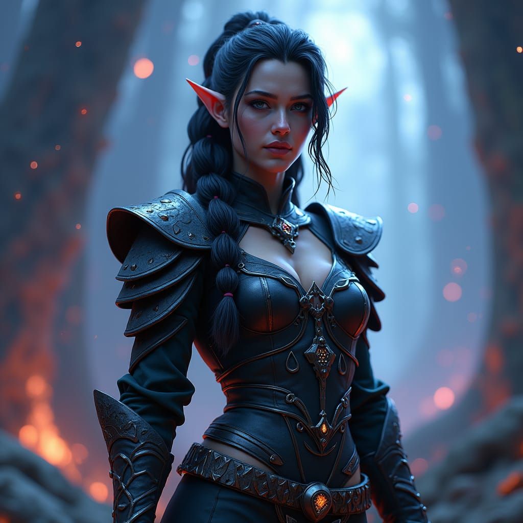 Nesta Archeron: Heroic Warrior in Twilight Fantasy Landscape