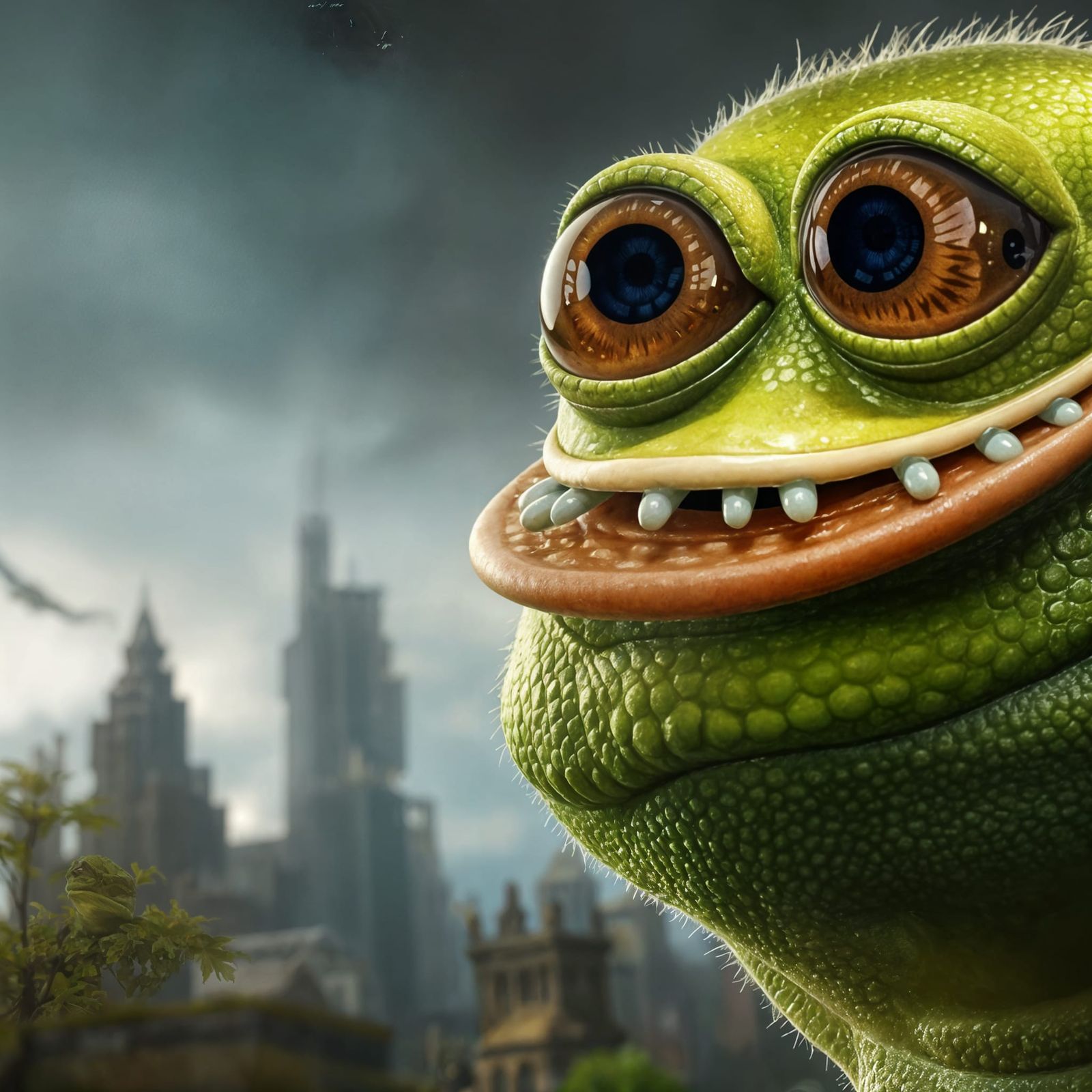 Psychedelic Pepe Portrait by Christopher Lovell