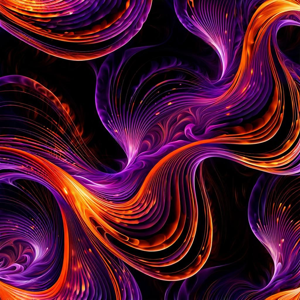 Abstract Smoke Fractal with Zentangle and 3D Shading