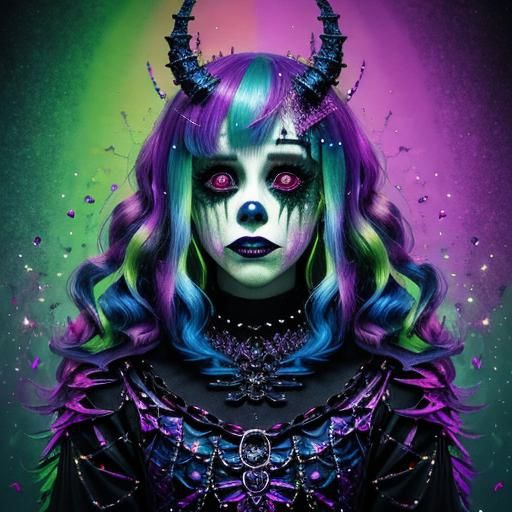 Glittercore Horror Monster Digital Art