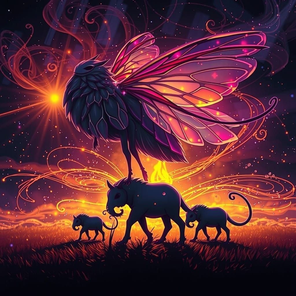 Majestic Firefly Amidst Celestial Dance