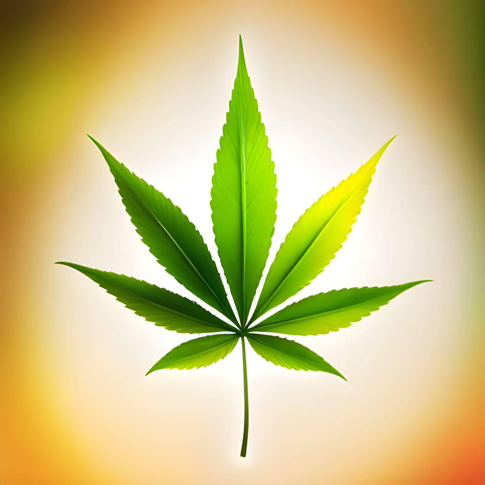 Transparent Marijuana Leaf Cartoon in Sunlight