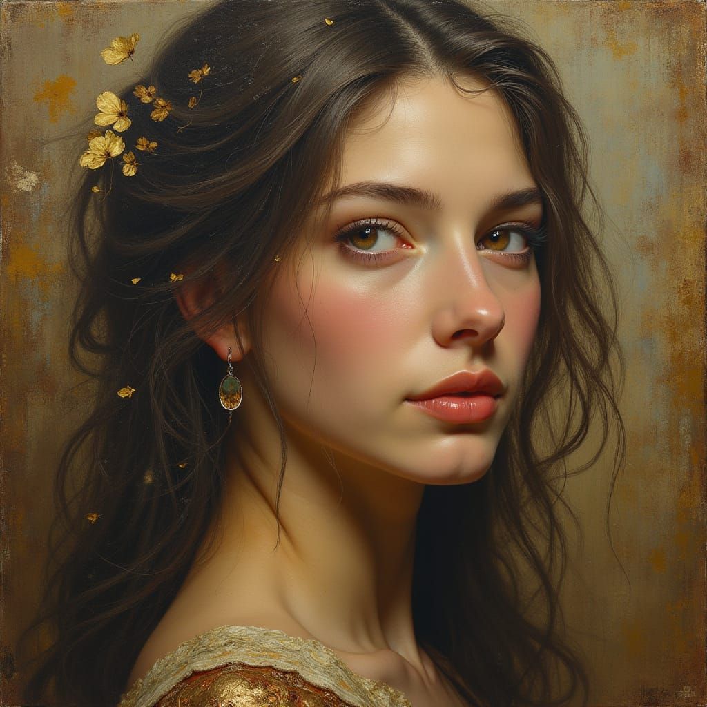 Smiling at the Rising Sun in Soft Impressionist Style