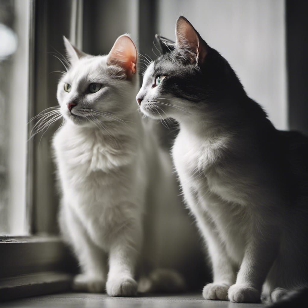 Cats Watching Bird, Fine Art Photography