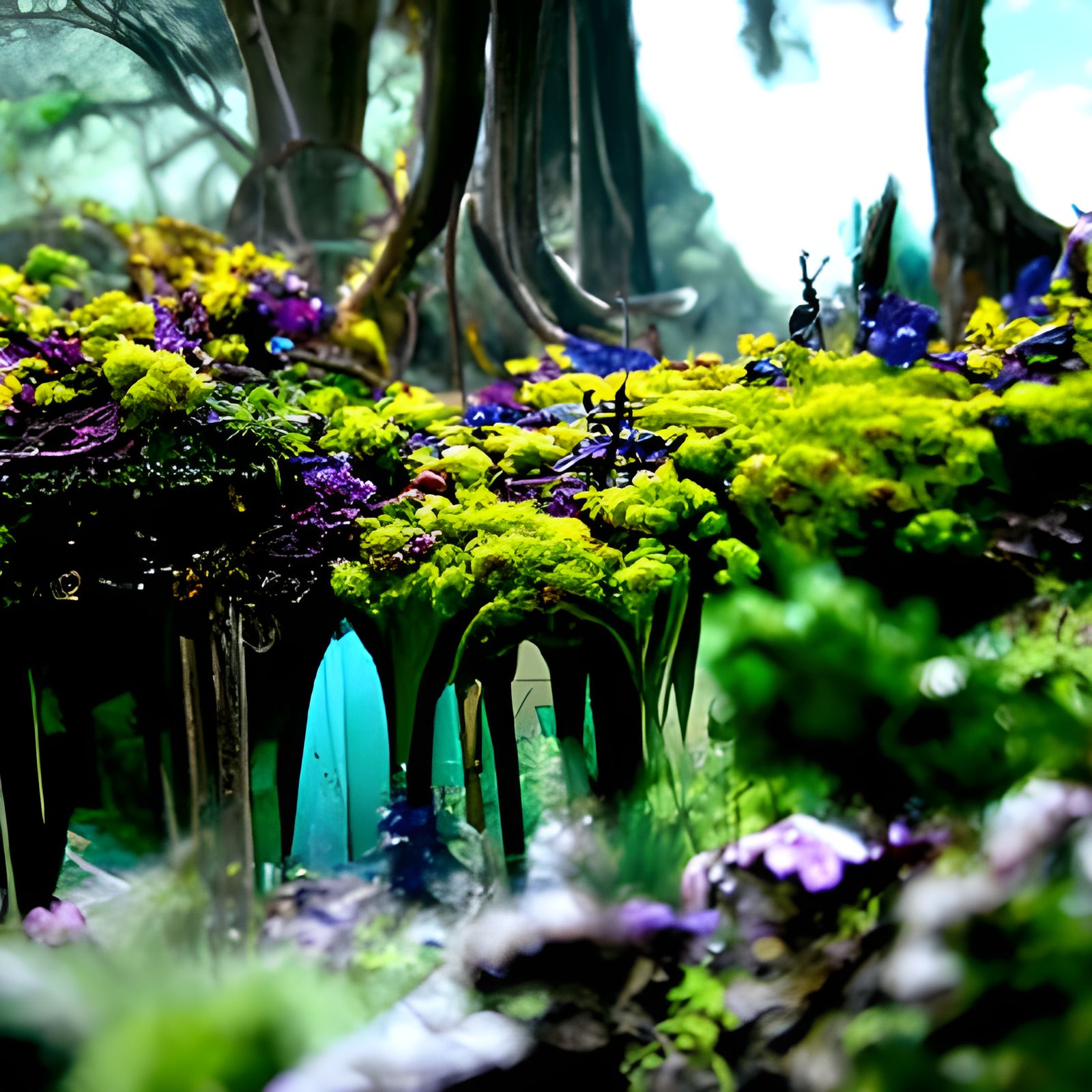 Detailed Fairy Forest Matte Painting in Unreal Engine 5