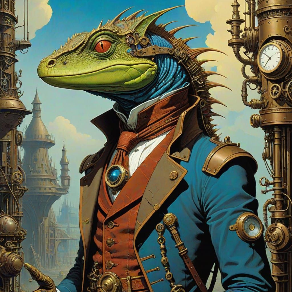 Gothic Steampunk Lizard Creatures