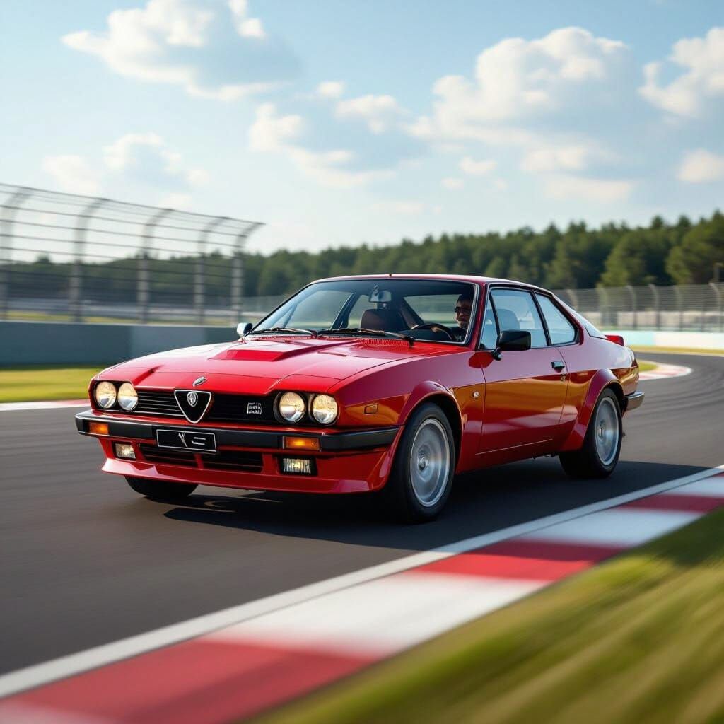 Alfa Romeo GTV 6 on Nürnburgring in 1983