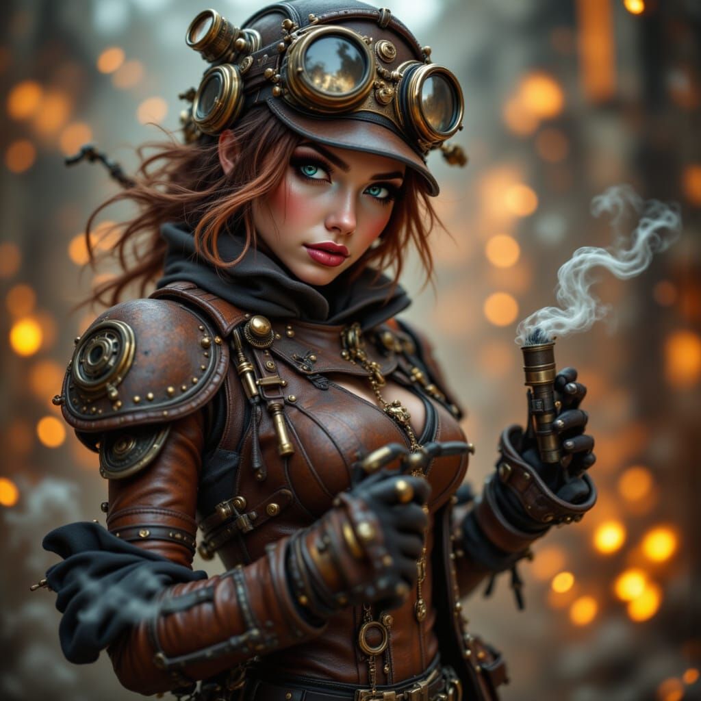 Steampunk Bauhaus Design with Geometric Elements