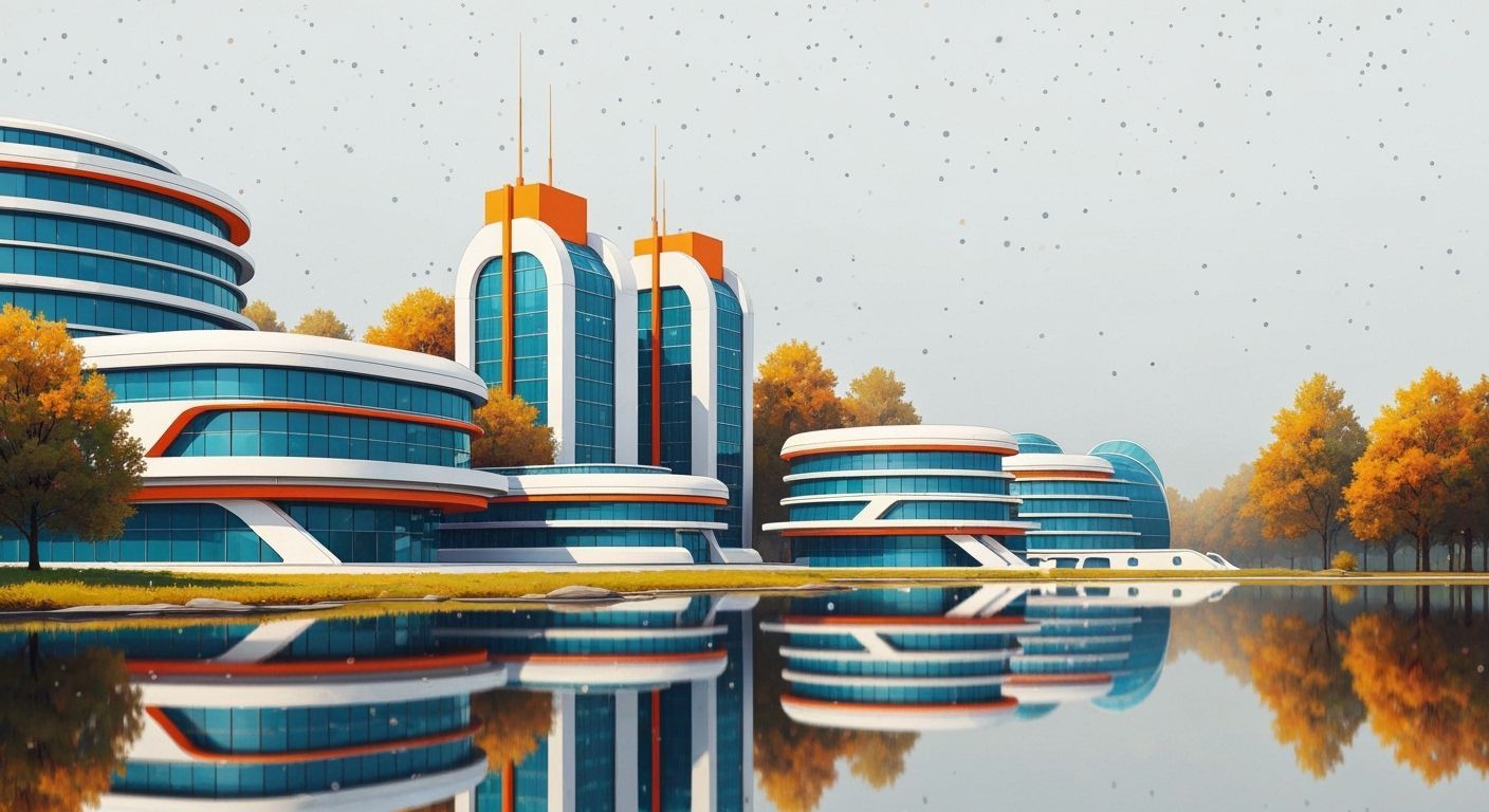 Hyper-Realistic Futuristic Cityscape in Autumn