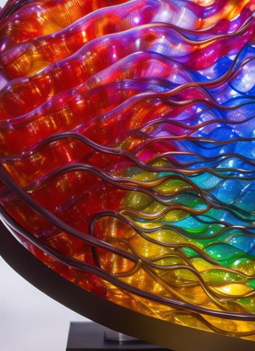 Beautiful Glass Female Thinker Statue in 3D