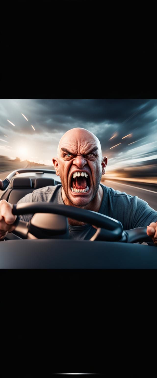Furious Driver Gripped by Road Rage