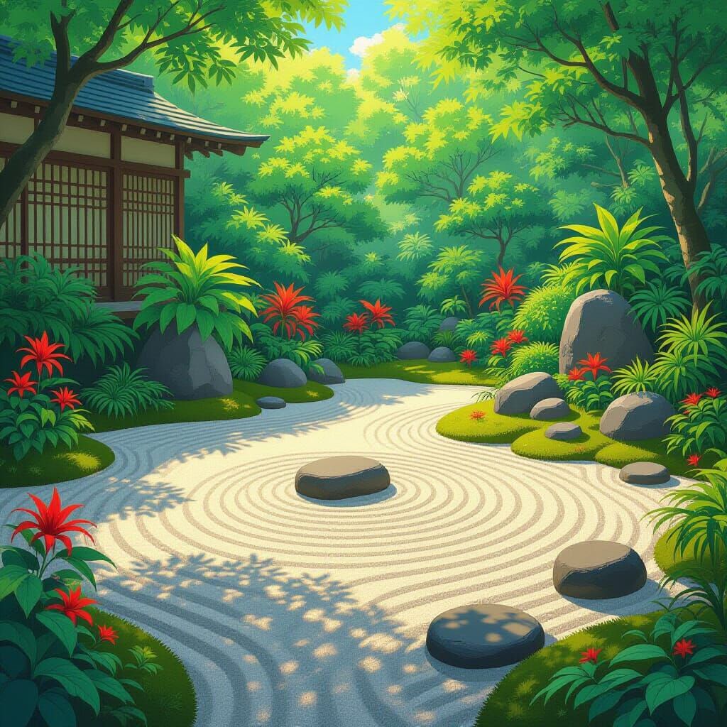 Zen Garden and Jungle in Harmony