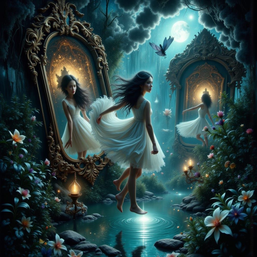 Girl Enters Mirror to Surreal Flipped World