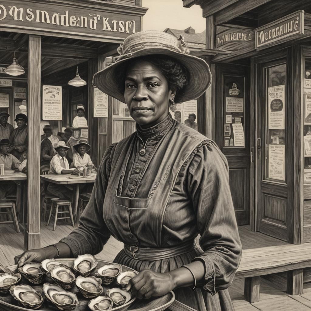 1880s Pencil Sketch: Black Restaurant Owner