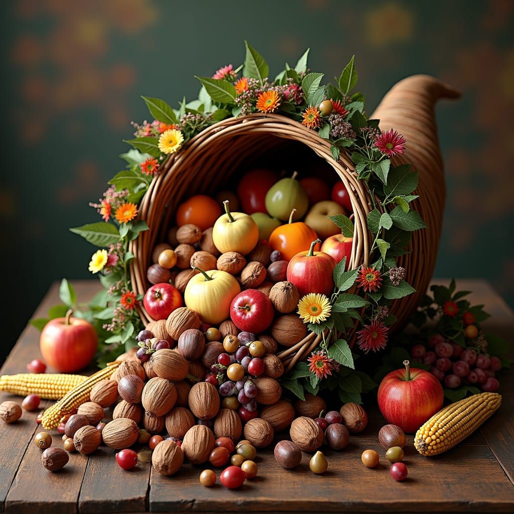 Abundant Autumn Harvest in Fantastical Realism