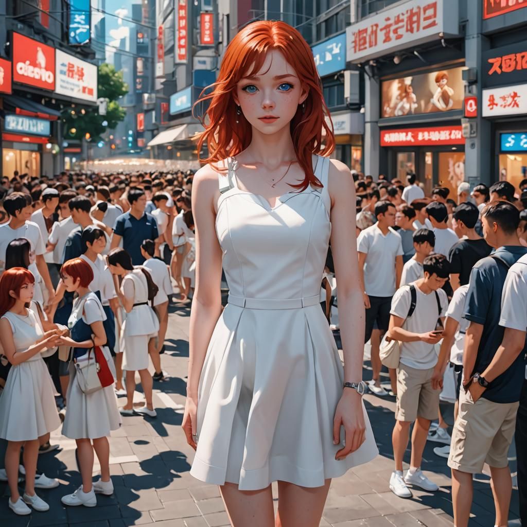 Teen Girl in Movie Studio: 3D Anime Art