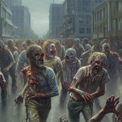 Zombie Apocalypse Oil Painting