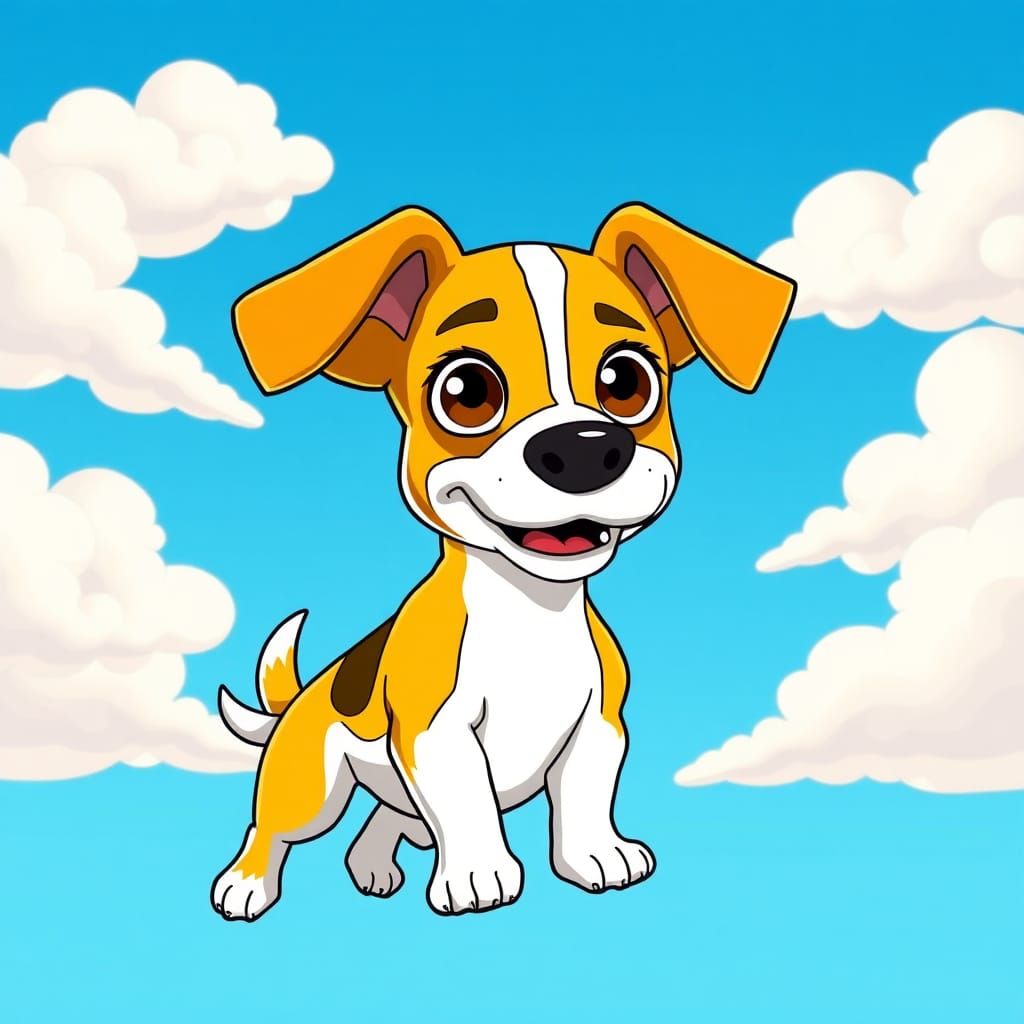 A jack russell terrier drawn in the simpsons style