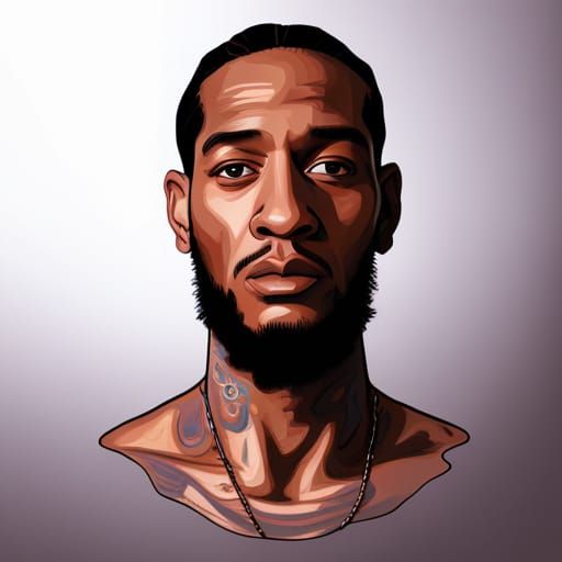 Hyperdetailed Portrait of Nipsey Hussle in Unreal Engine