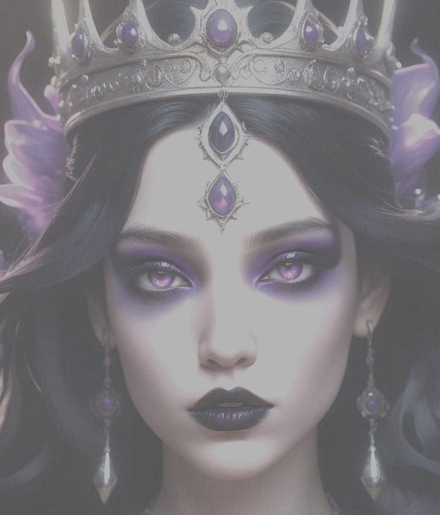 Ethereal Gothic goddess Hecate wearing a Beautiful black spi...