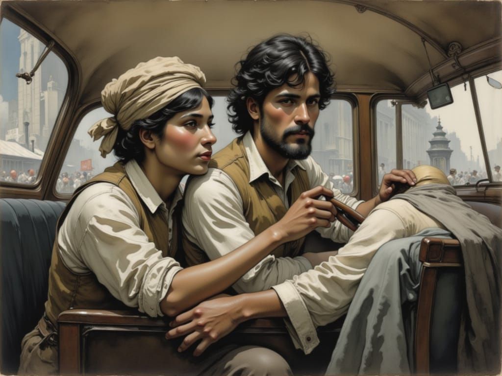 Euro-Indian Taxi Driver in Emile Friant Style