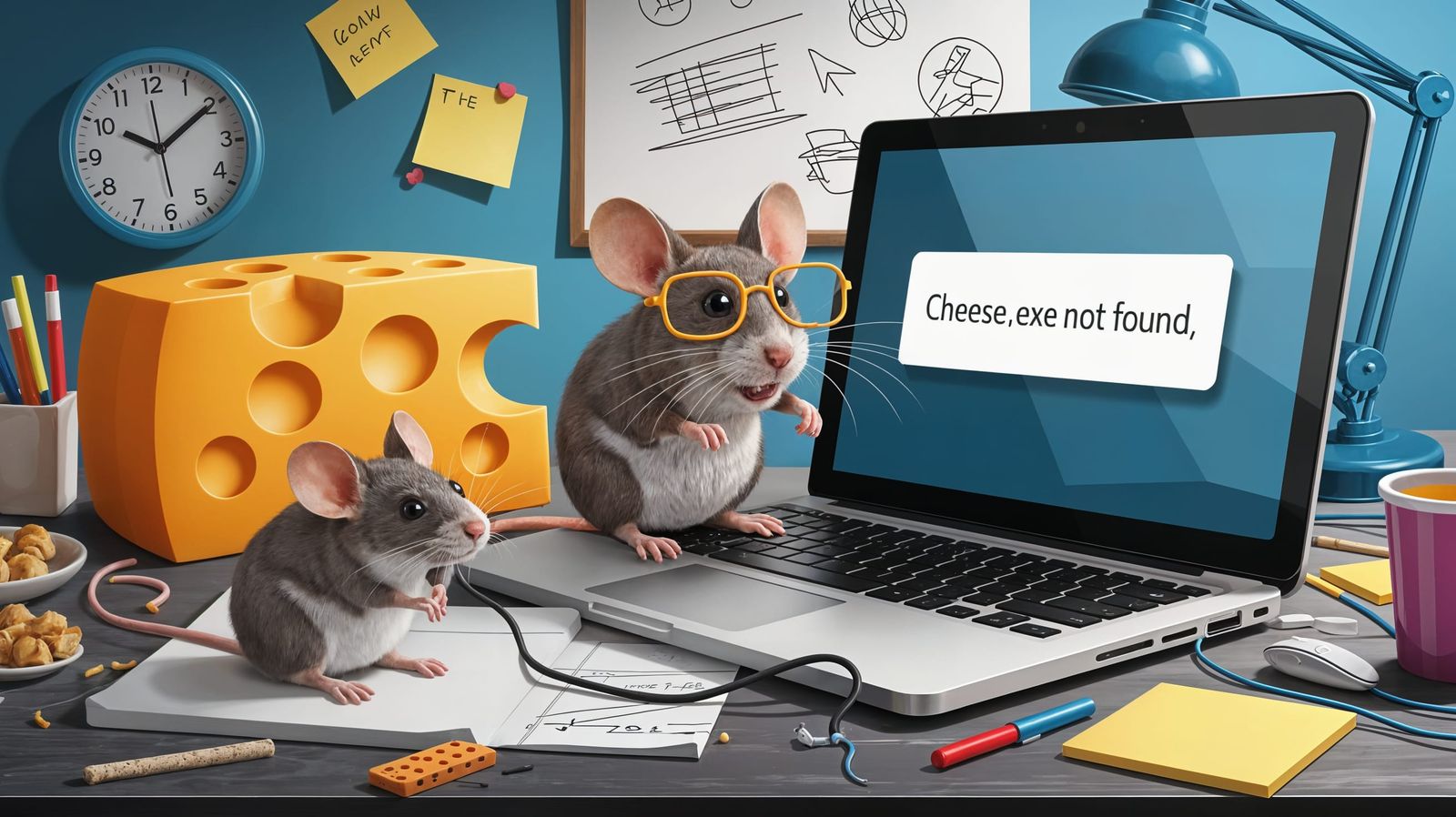 Whimsical Office Mayhem in Triadic Colors