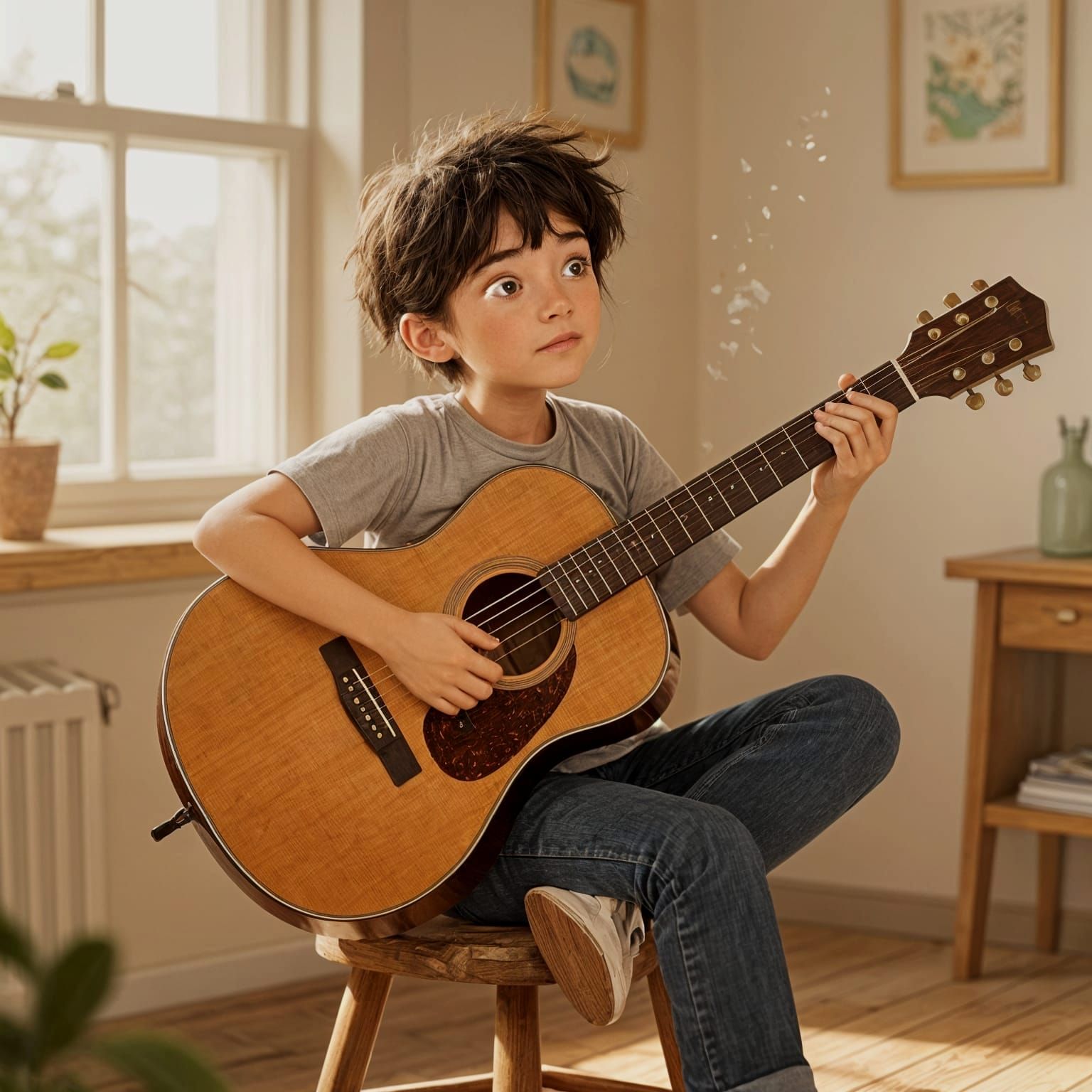 Learn to Play Guitar: A Digital Art Exploration