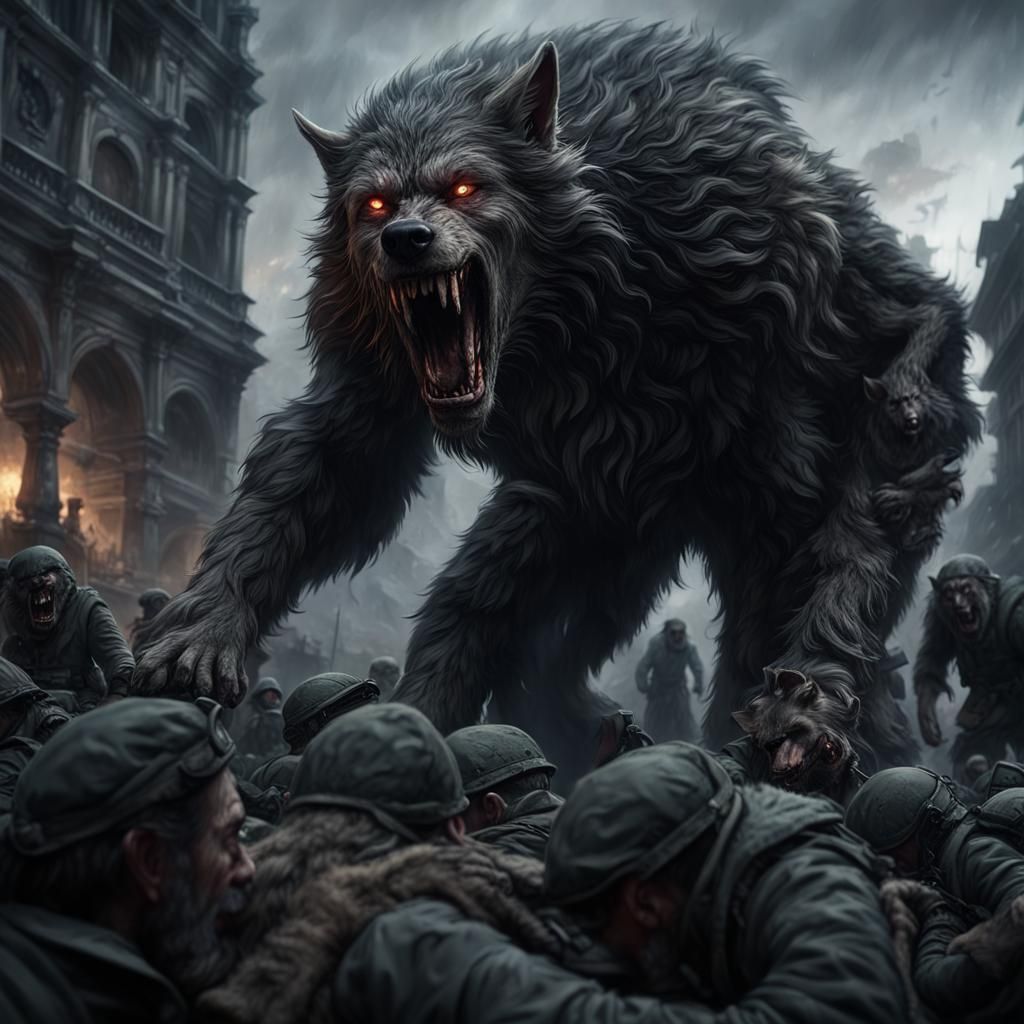 Werewolves in World War Three: Epic Digital Painting