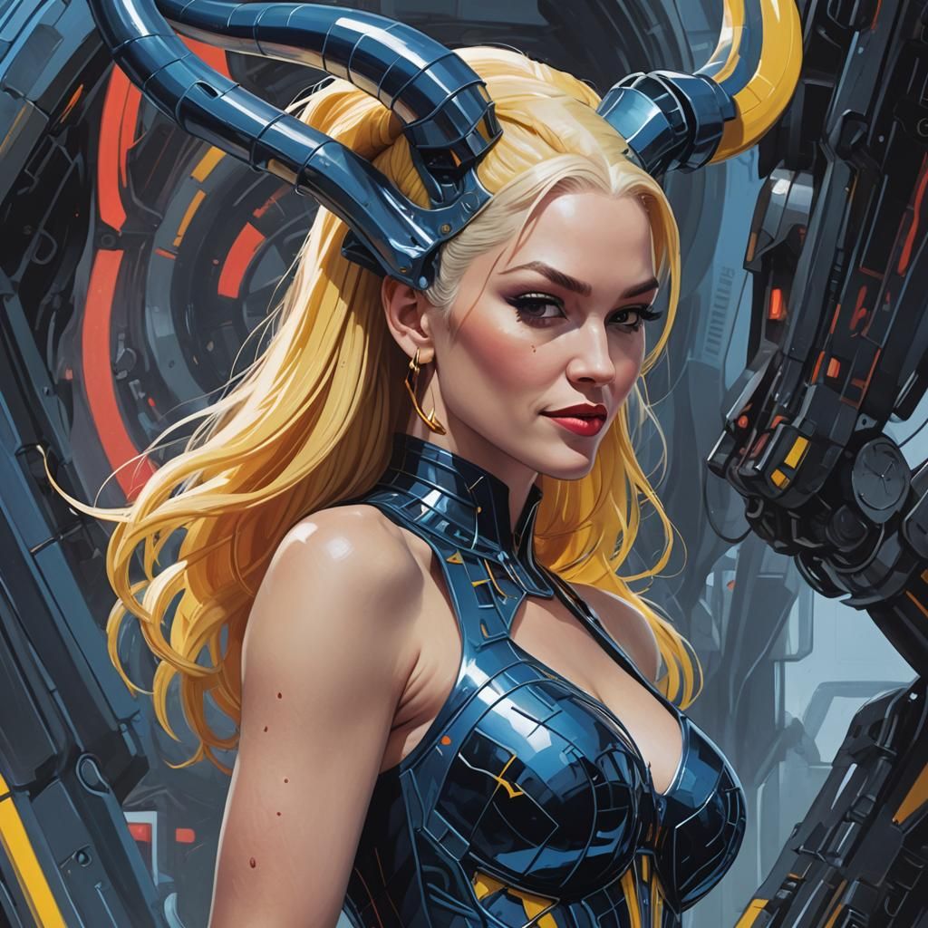 Gwen Stefani Concept Art in Sci-Fi Style