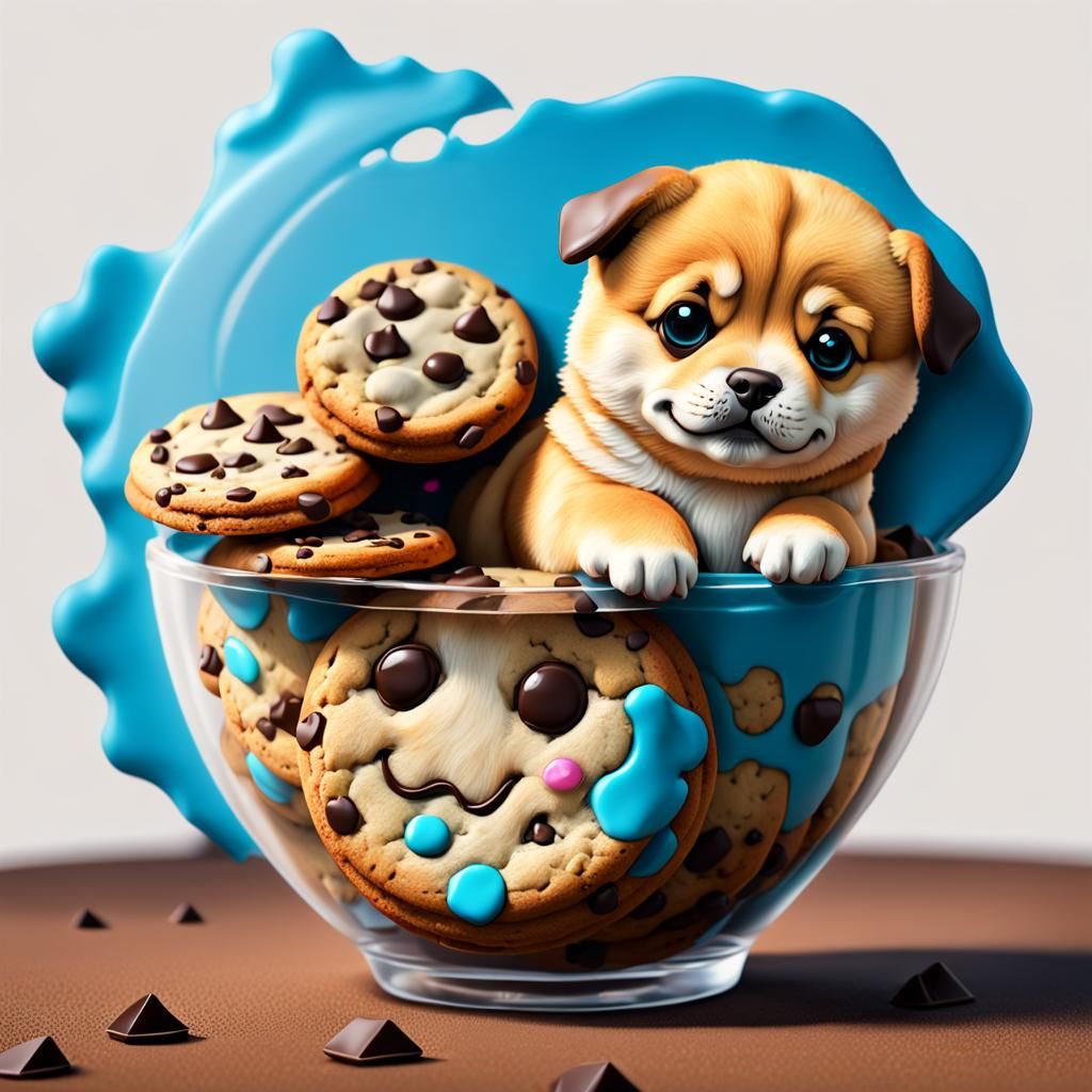 Hyperrealistic Doge Chocolate Chip Cookie, 64 Megapixels