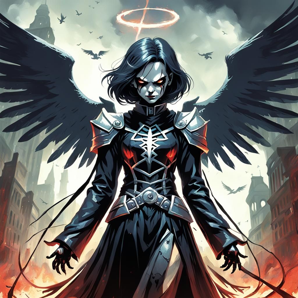 Sinister Evil Angel in Gothic Fantasy Style