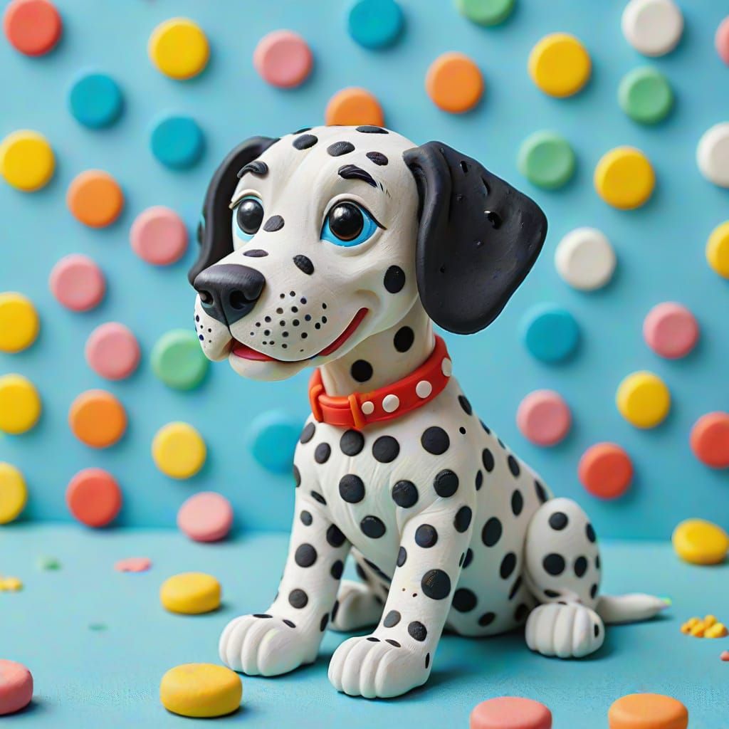 Play-Doh Dalmatian Clay Art: Colorful and Whimsical