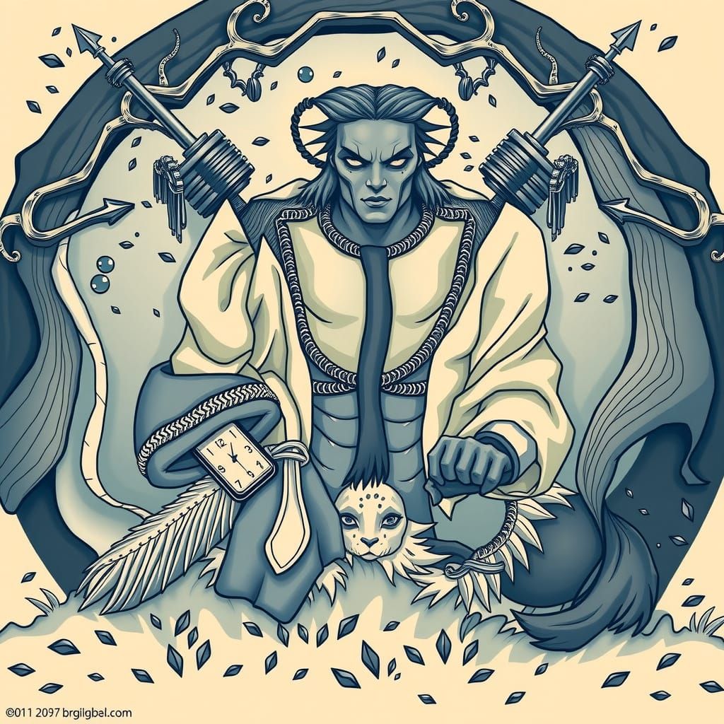 Striking Black Figure on Brilliant White Background