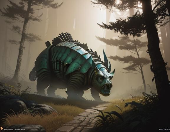 Female Amphibioid in Misty Environment, 3D Game Art