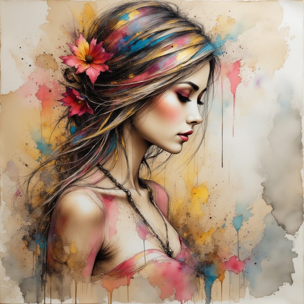 AI Art: Abstract Ink and Orel Styles