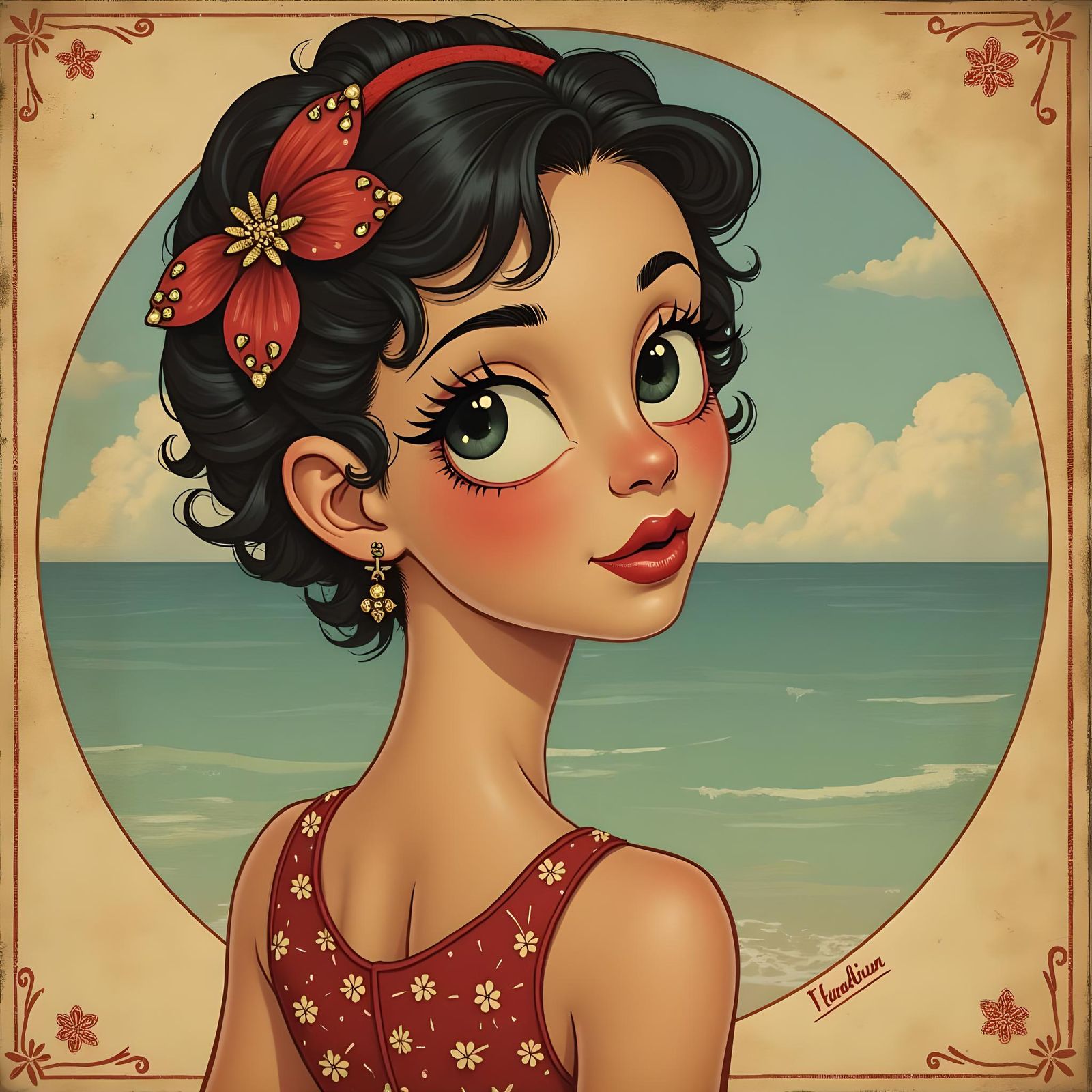 Vintage Art: Girl in Venice