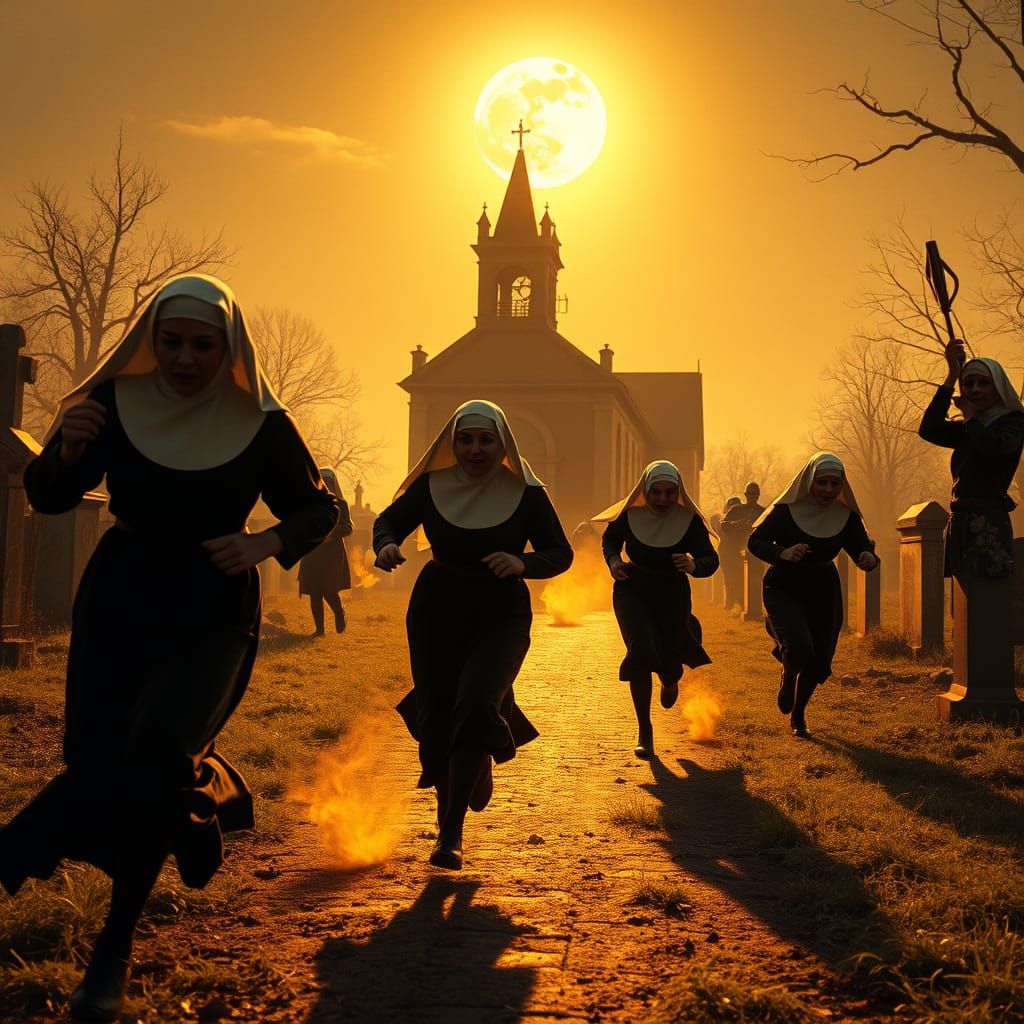 Nuns Flee Zombie-Infested Cemetery Under Full Moon in 1970s ...