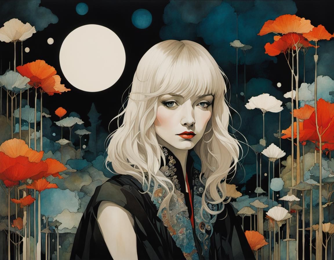 Intricate Alcohol Ink Art Inspired by Master Illustrators