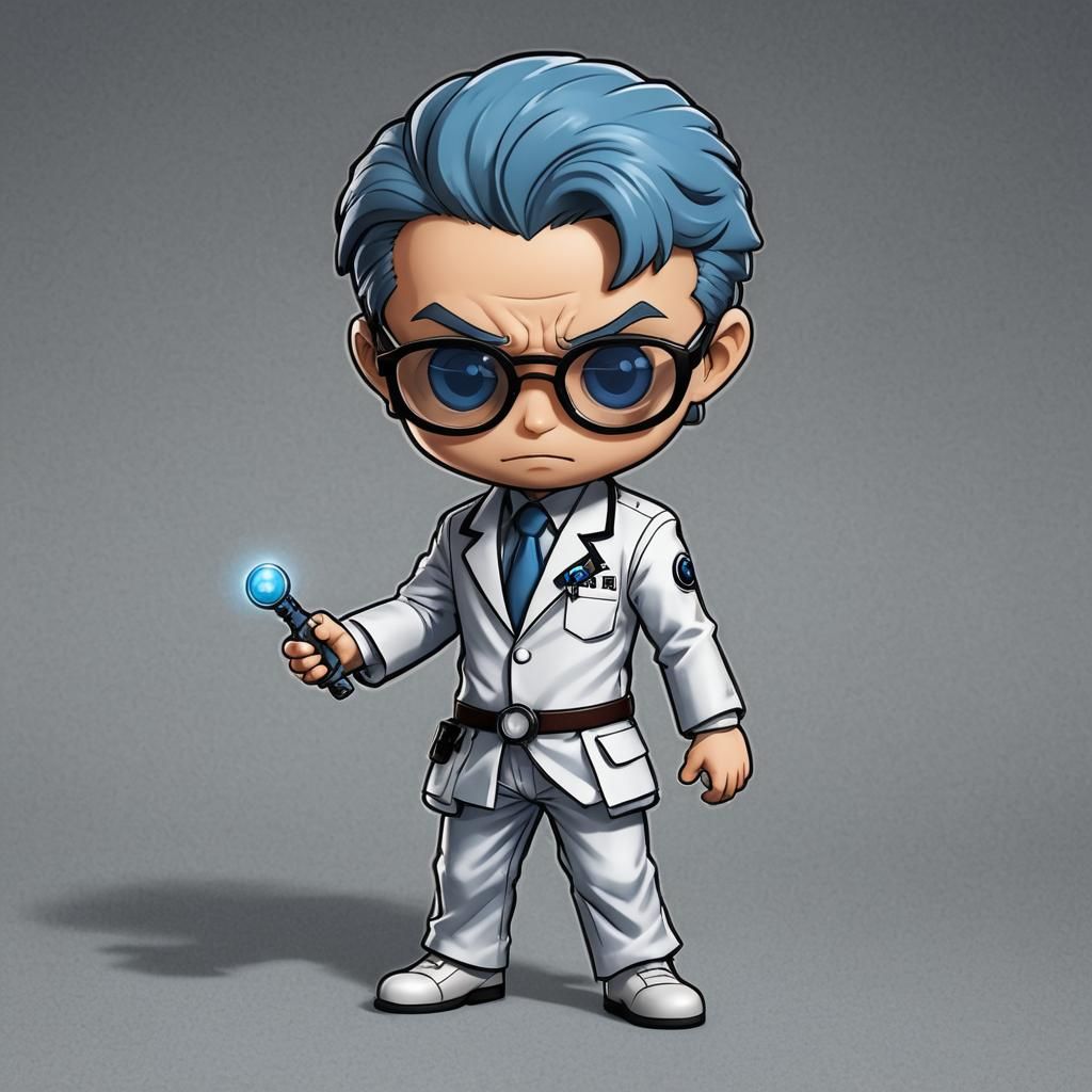 Chibi Dr. Manhattan Cartoon Illustration