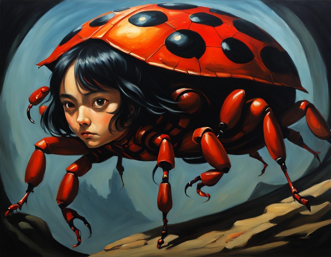 Fantasy Rogue Transformed into Oil Painting Ladybug